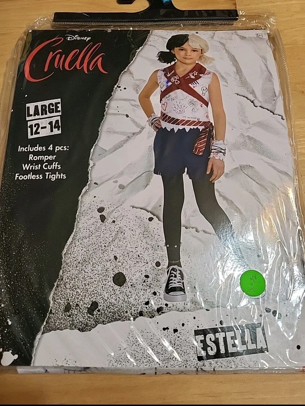 Estella Kids Costume - Black, White & Red - Large (12-14)